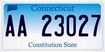 CT license plate AA23027