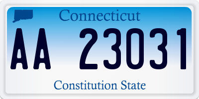 CT license plate AA23031