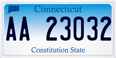 CT license plate AA23032