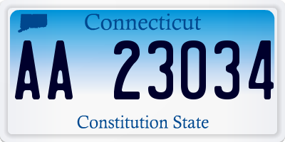 CT license plate AA23034