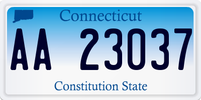 CT license plate AA23037