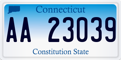 CT license plate AA23039