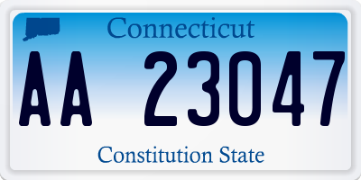 CT license plate AA23047