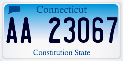 CT license plate AA23067