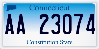 CT license plate AA23074