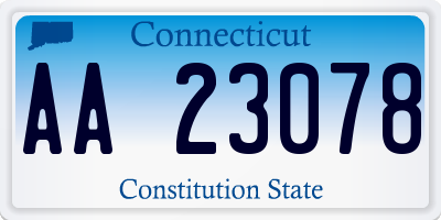 CT license plate AA23078