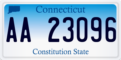 CT license plate AA23096