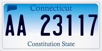 CT license plate AA23117