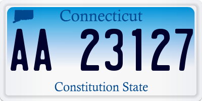 CT license plate AA23127