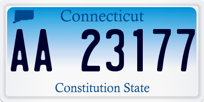 CT license plate AA23177