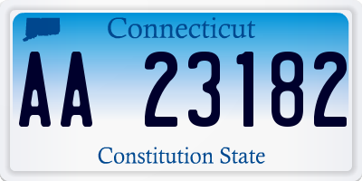 CT license plate AA23182