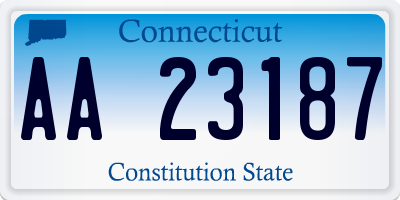 CT license plate AA23187