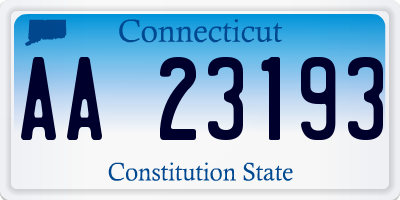 CT license plate AA23193