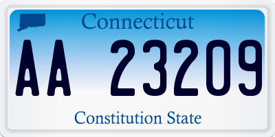 CT license plate AA23209