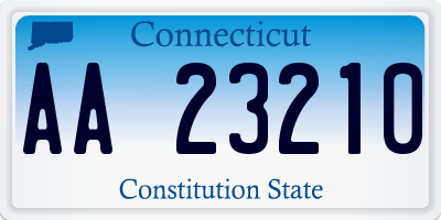 CT license plate AA23210