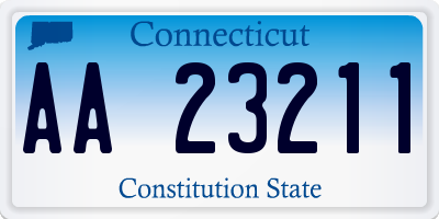 CT license plate AA23211