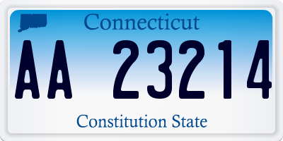 CT license plate AA23214