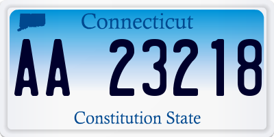 CT license plate AA23218