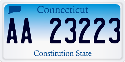 CT license plate AA23223