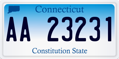 CT license plate AA23231