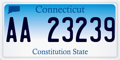 CT license plate AA23239