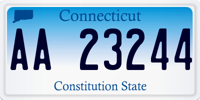 CT license plate AA23244