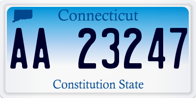 CT license plate AA23247