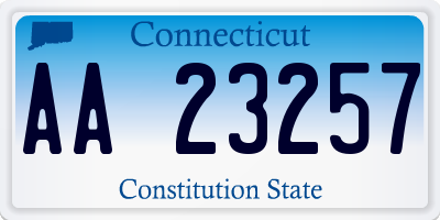 CT license plate AA23257