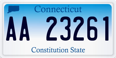 CT license plate AA23261