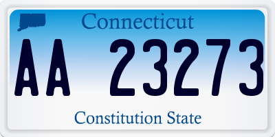 CT license plate AA23273