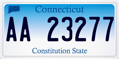 CT license plate AA23277