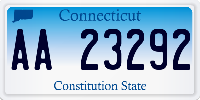 CT license plate AA23292