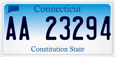 CT license plate AA23294