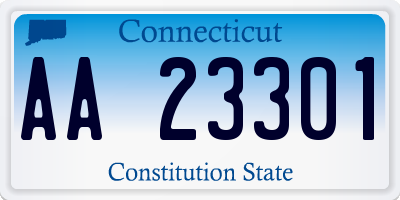 CT license plate AA23301