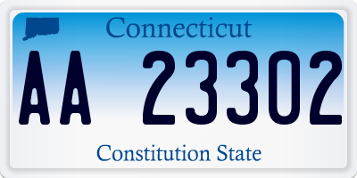 CT license plate AA23302