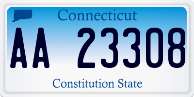 CT license plate AA23308