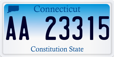 CT license plate AA23315