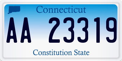 CT license plate AA23319