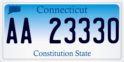 CT license plate AA23330