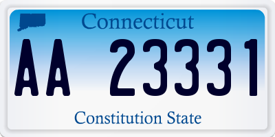 CT license plate AA23331