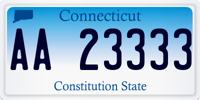 CT license plate AA23333