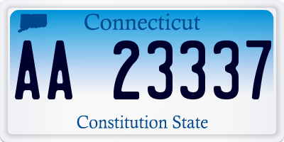 CT license plate AA23337
