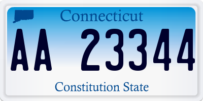 CT license plate AA23344