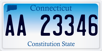 CT license plate AA23346