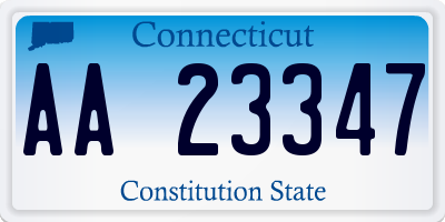 CT license plate AA23347