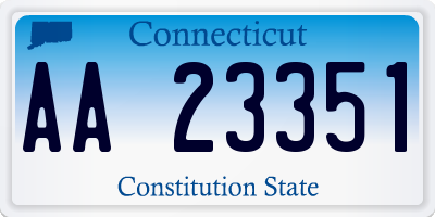 CT license plate AA23351