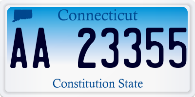 CT license plate AA23355