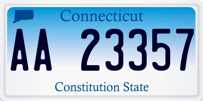 CT license plate AA23357