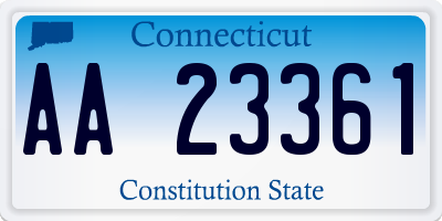 CT license plate AA23361