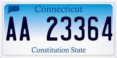 CT license plate AA23364